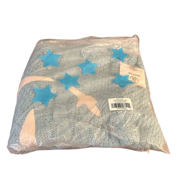 Taylor Swift Version 1989 Blue Chunky Knit Long Sleeve Cardigan Oversized XL/2XL - Picture 5 of 6